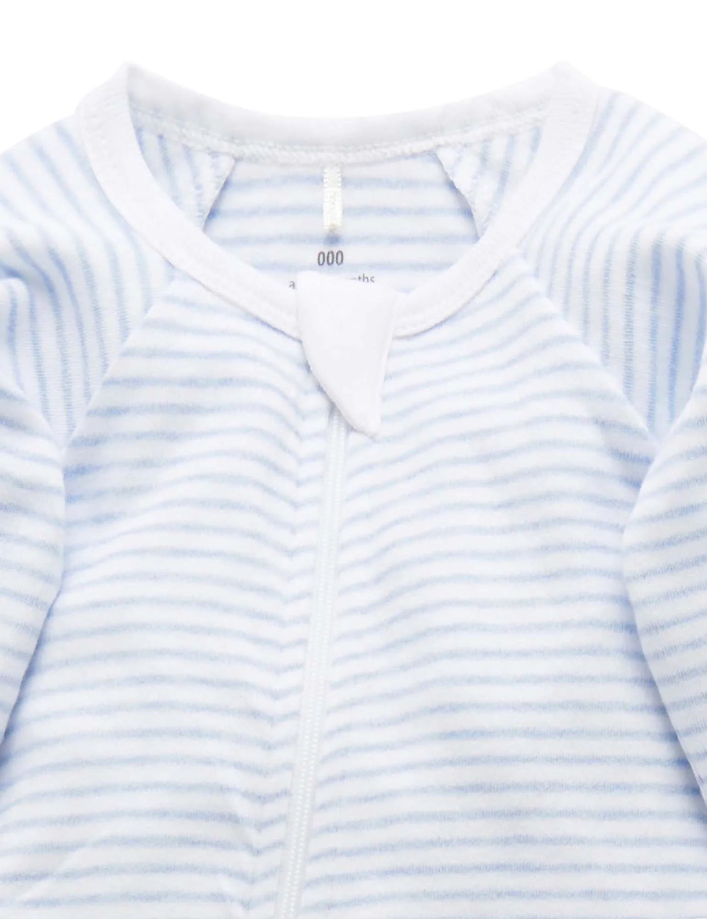 Zip Growsuit- Pale Blue Stripe