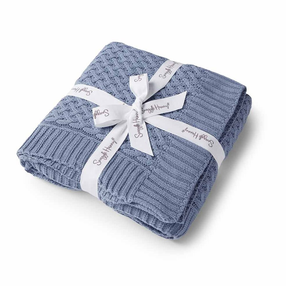 Diamond Knit Organic Baby Blanket- River