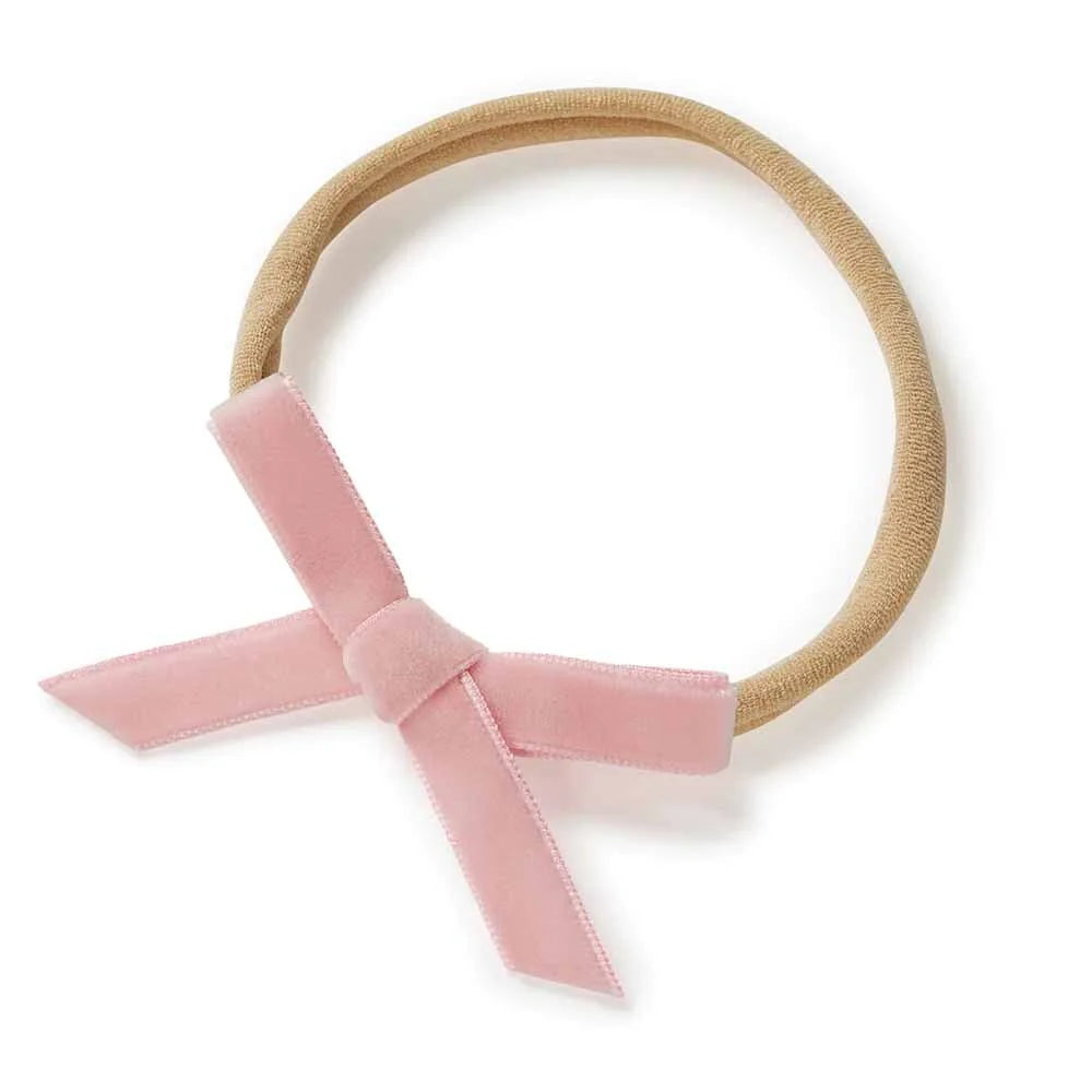 Baby Velvet Bow- Rose Pink