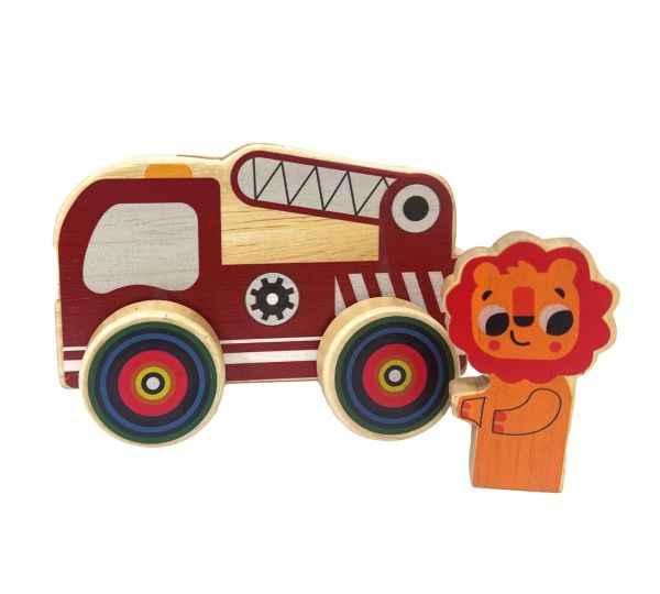 Wooden Mini Wheelie Emergency Vehicles With Animals