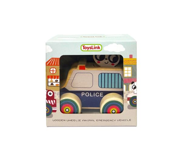 Wooden Mini Wheelie Emergency Vehicles With Animals