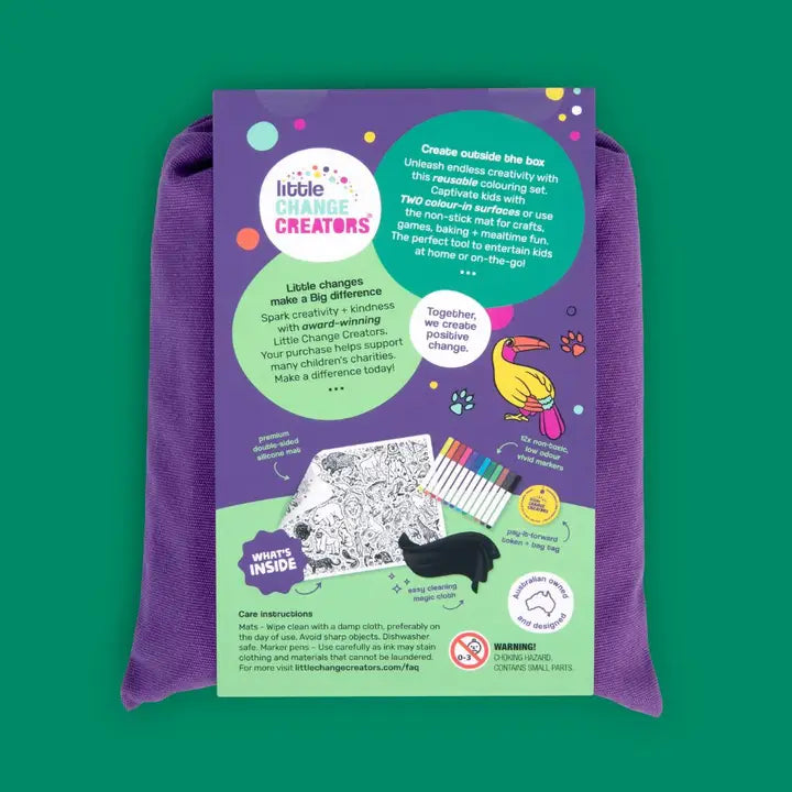 Re-Fun-Able Reusable Colouring + Doodle Mat- Safari