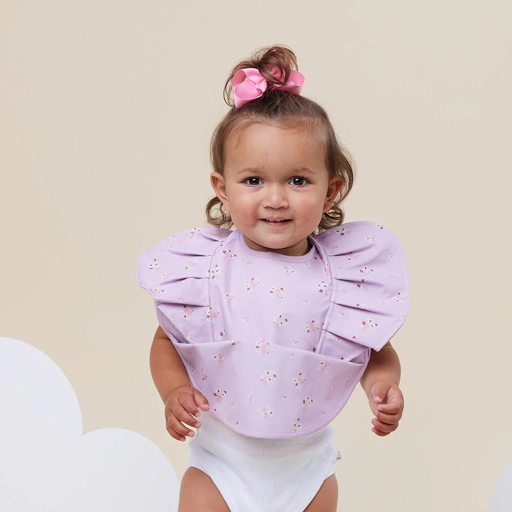 Snuggle Bib- Lilac Bloom Frill