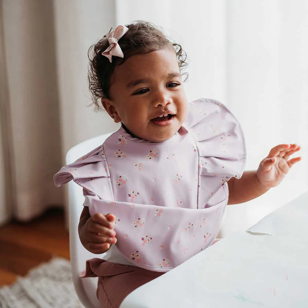 Snuggle Bib- Lilac Bloom Frill