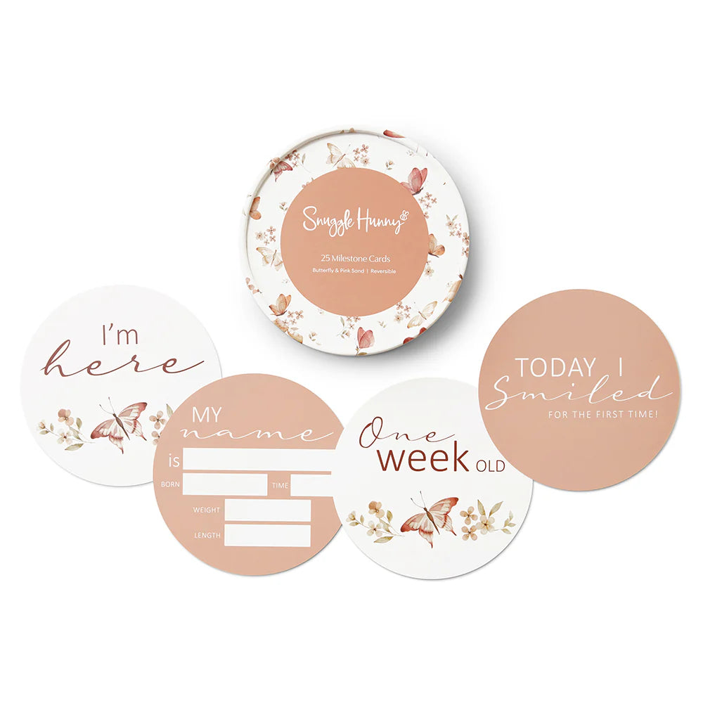 Milestone Cards Reversible- Butterfly & Pink Sand