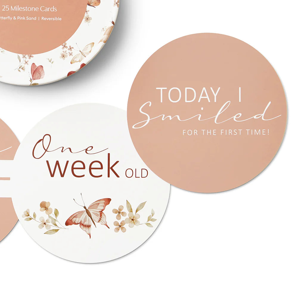 Milestone Cards Reversible- Butterfly & Pink Sand