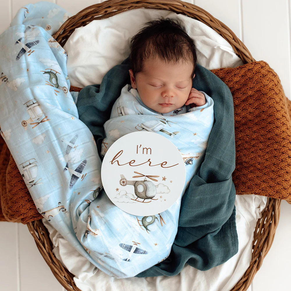 Organic Muslin Wrap- Taking Flight