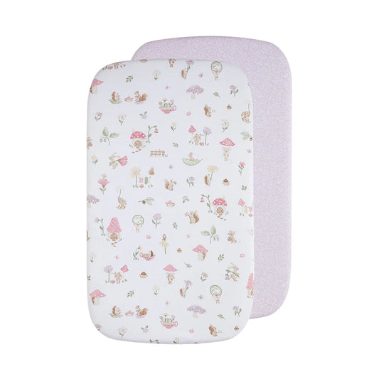 1 Pack Organic Jersey Bedside Sleeper Fitted Sheets- Whimsical Wonderland