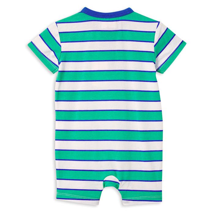 Green Stripe Henley Romper