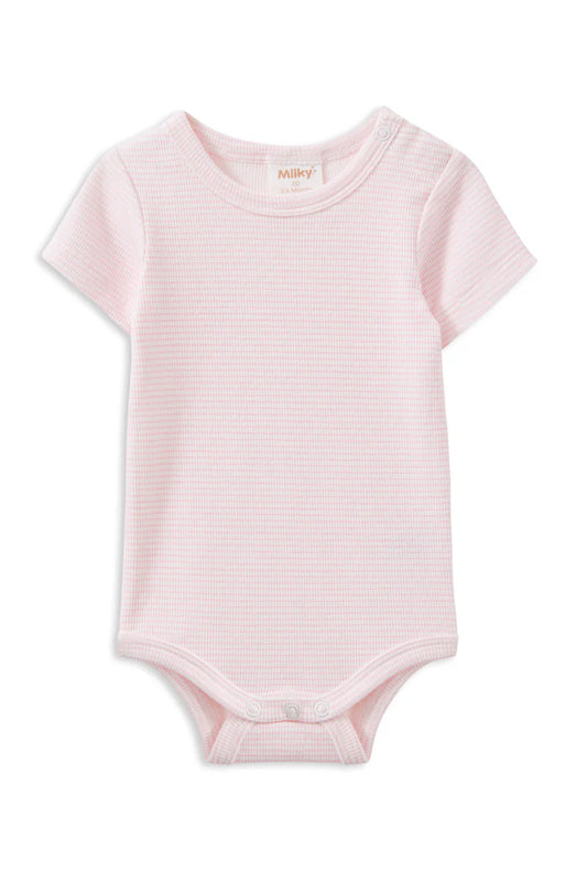 Pink Stripe Rib Bubbysuit