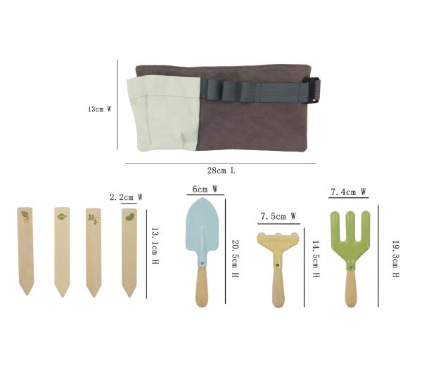 Wooden Garden Tool Belt Set