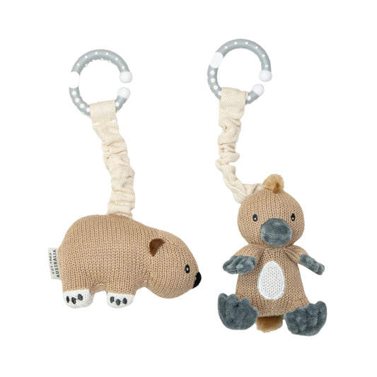 Stroller Toys 2 Pack- Platypus & Wombat