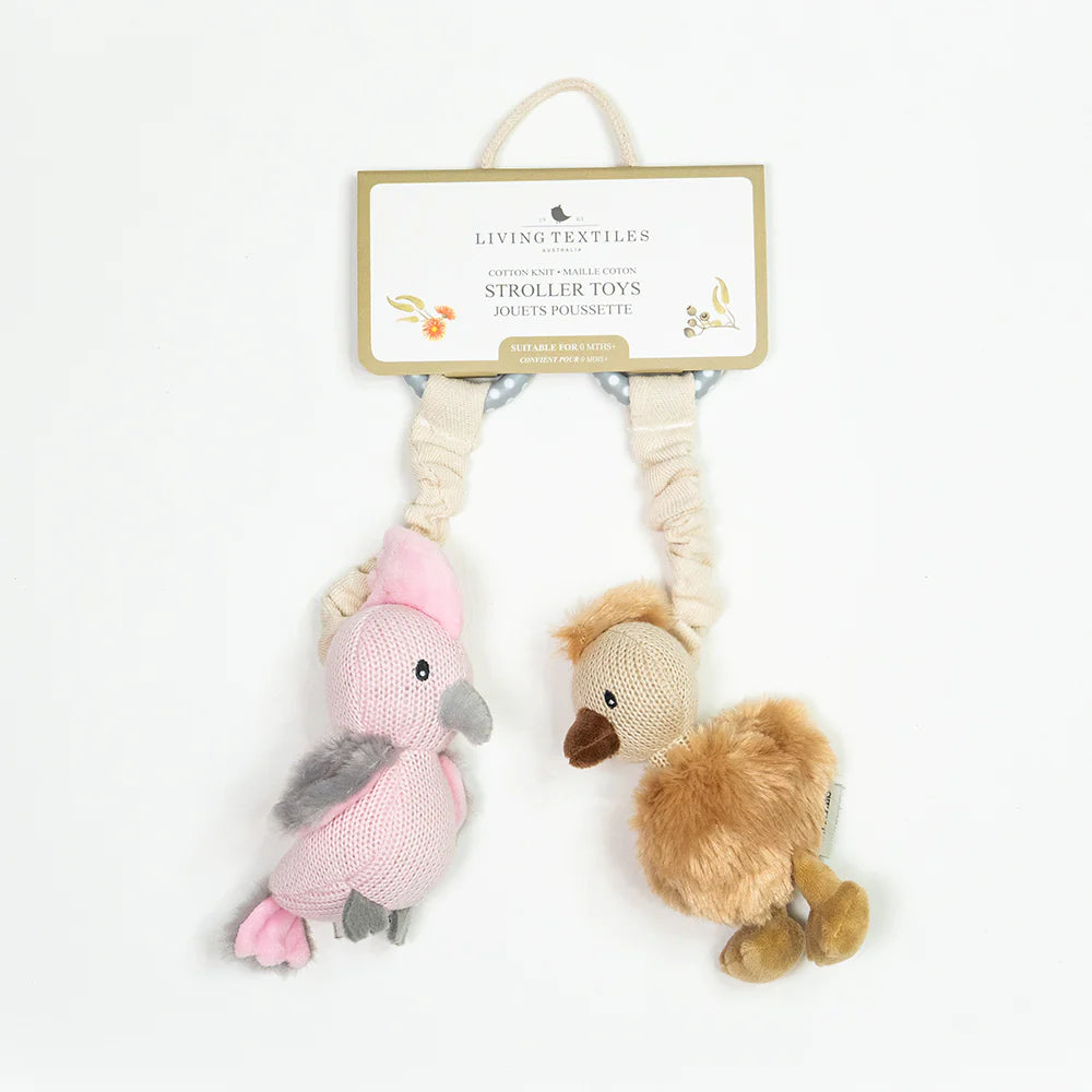 Stroller Toys 2 Pack- Galah & Emu