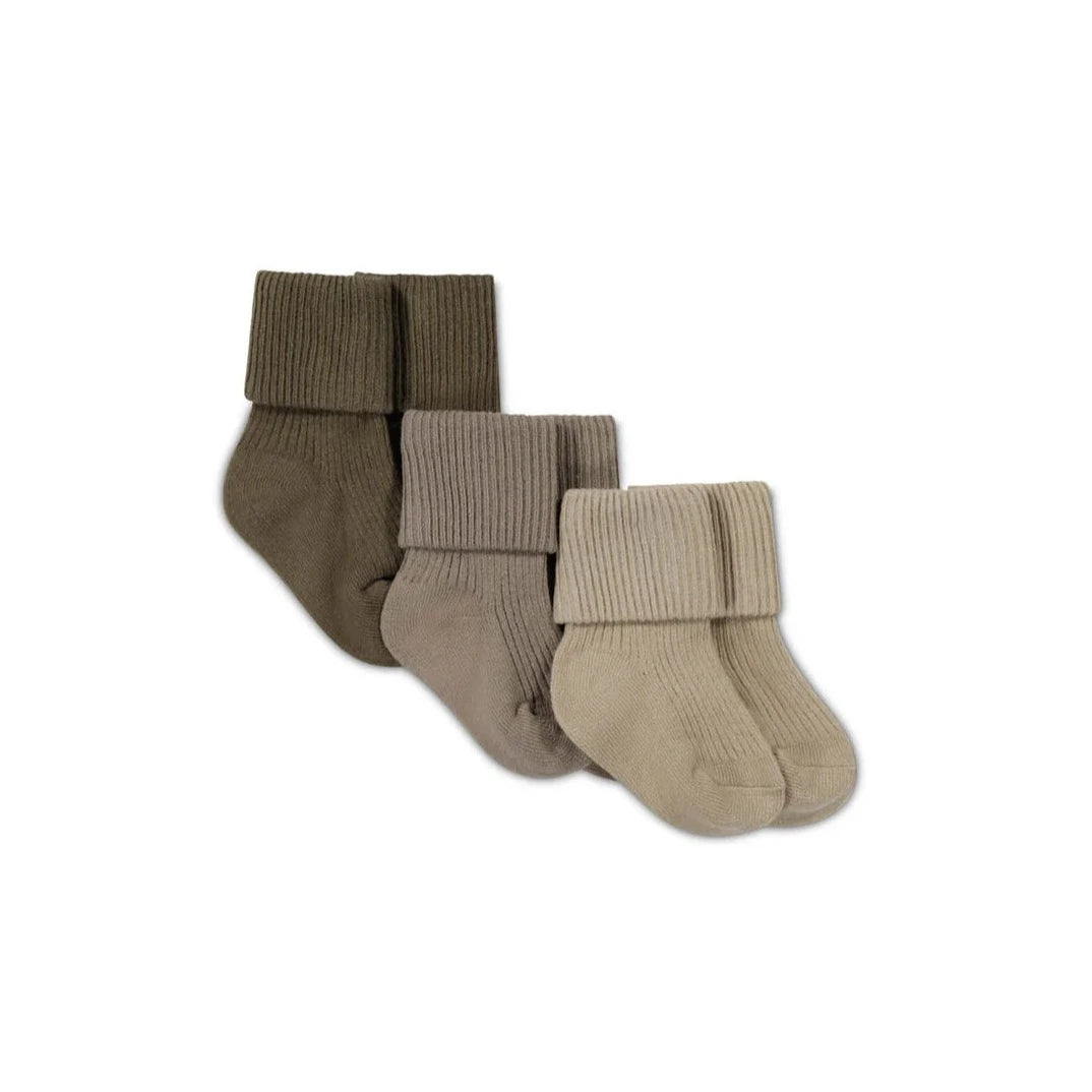 Rib Sock 3 Pack- Bear/Greige/Feather Gray