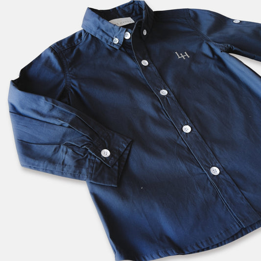 Boys Oxford Long Sleeve Shirt- Navy
