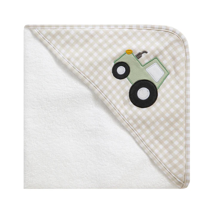 Organic Hooded Towel- Tractor Ride