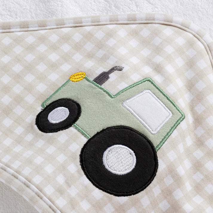 Organic Hooded Towel- Tractor Ride