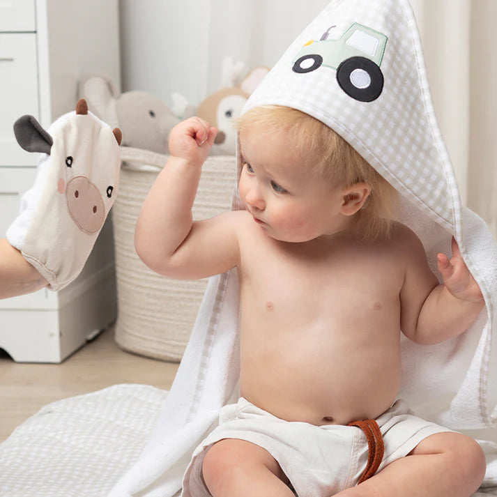 Organic Hooded Towel- Tractor Ride