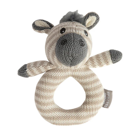 Knitted Rattle- Zac The Zebra
