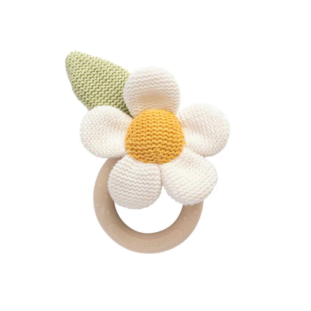 Teething Ring Rattle- Daisy Whimsical Wonderland