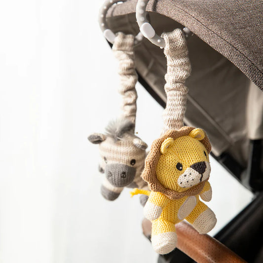 Stroller Toys 2 Pack- Zebra & Lion