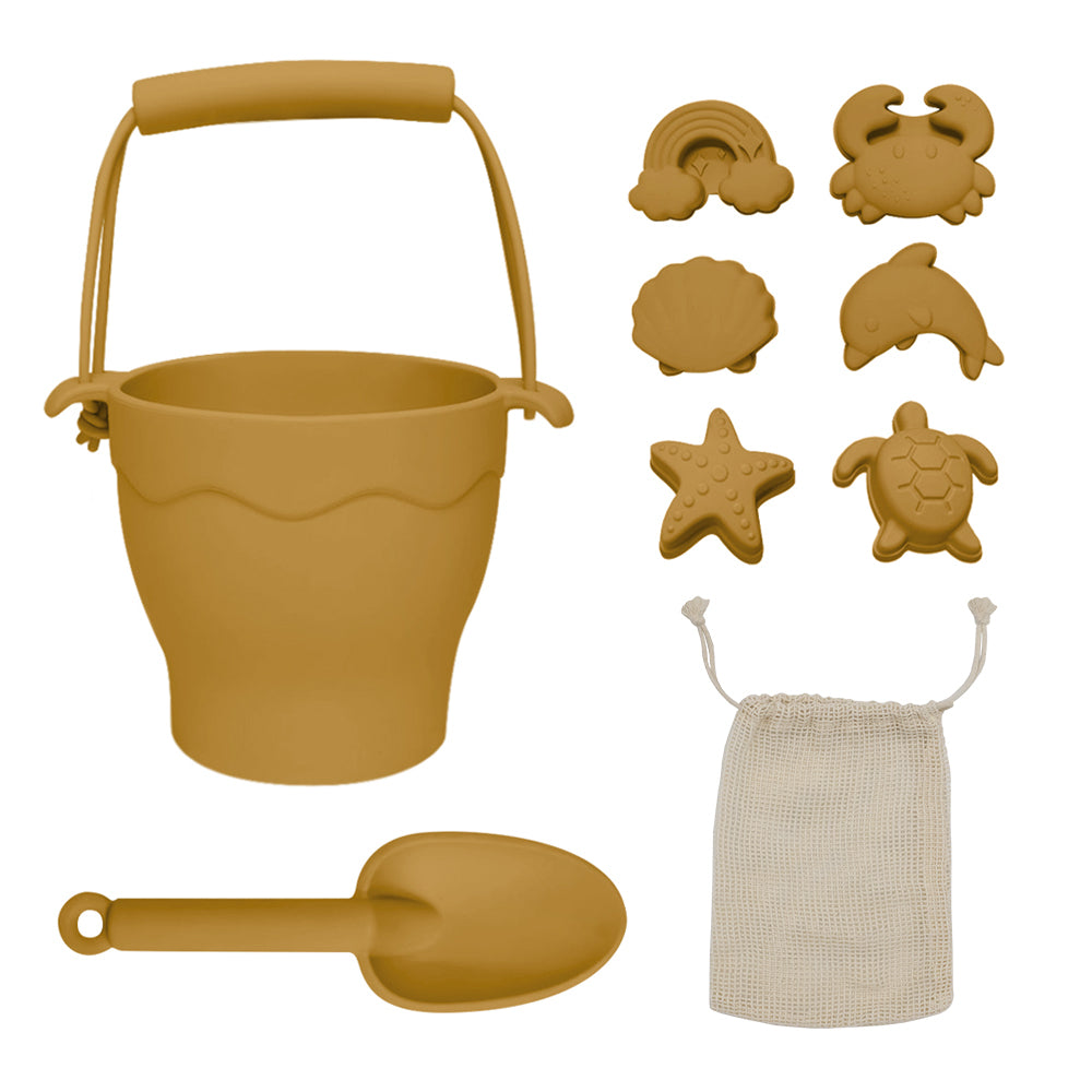 Silicone 8pcs Bucket & Spade Set- Sunshine