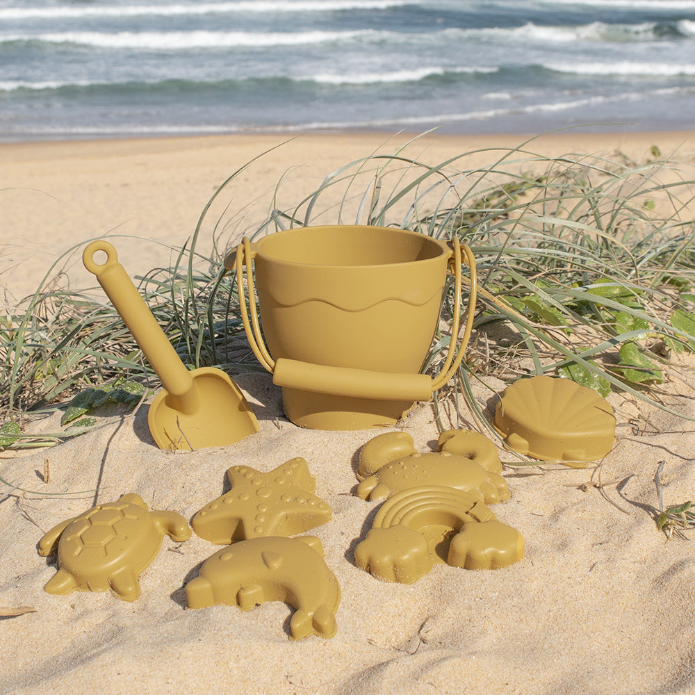 Silicone 8pcs Bucket & Spade Set- Sunshine