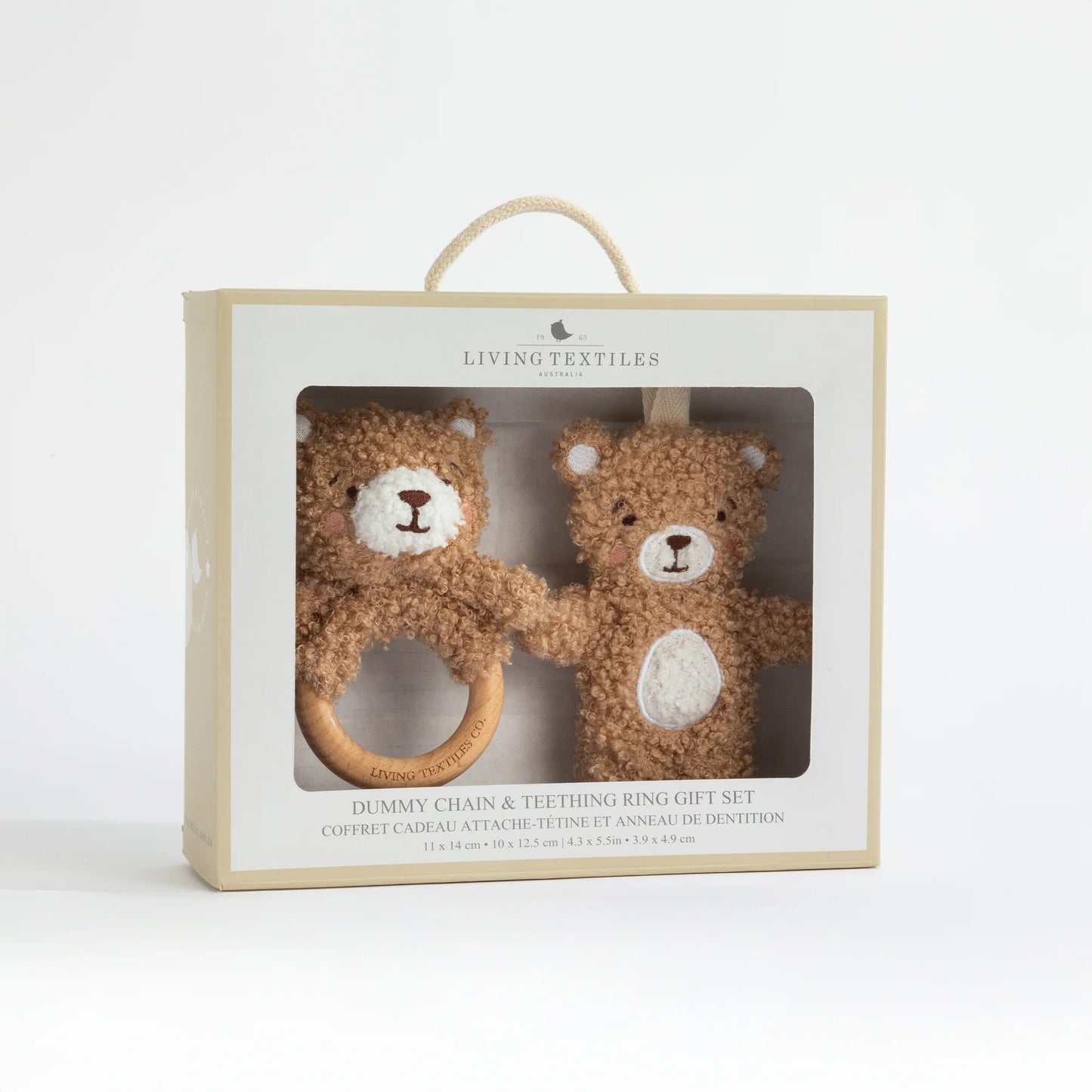 Teething Ring & Dummy Chain Gift Set- Cuddly Bear