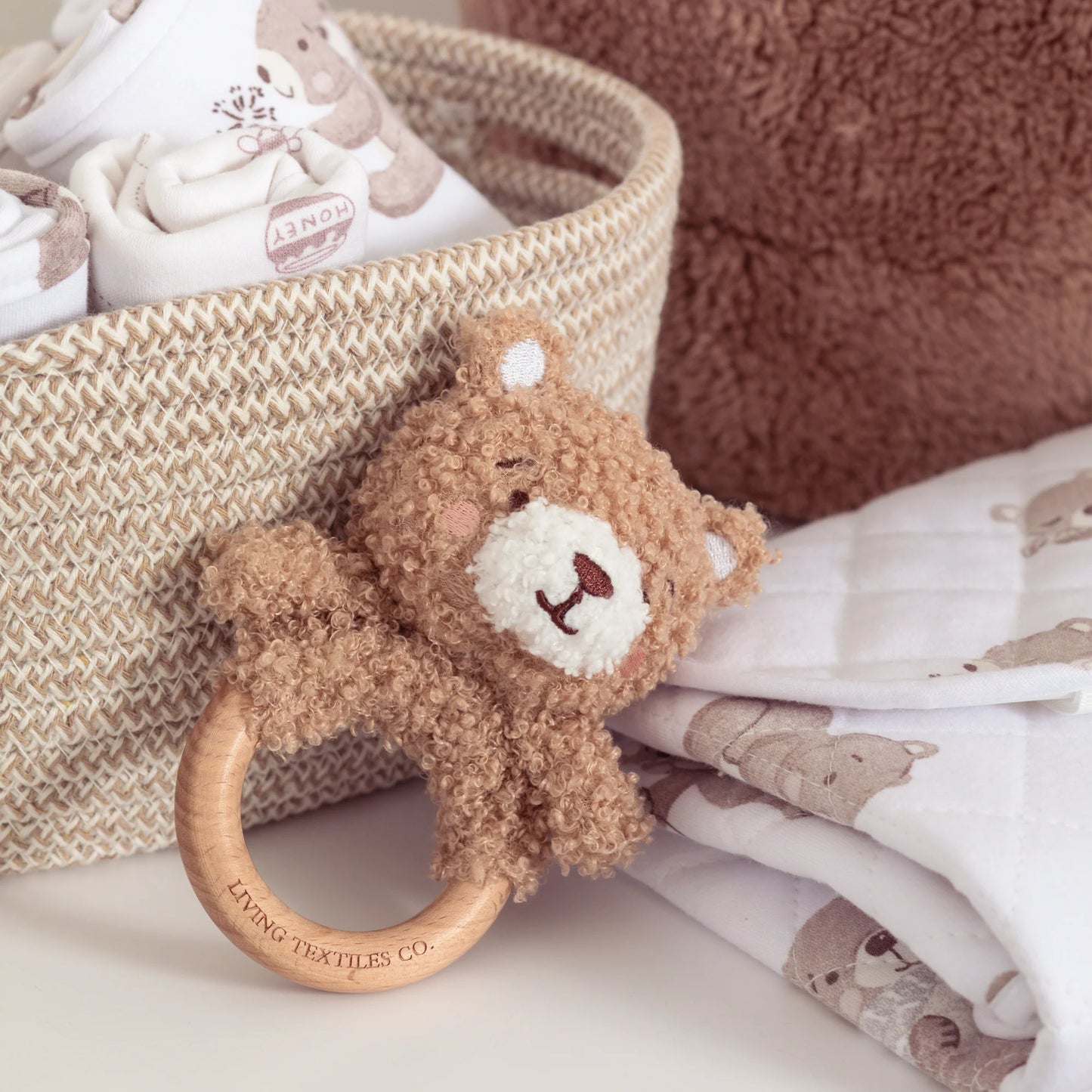 Teething Ring & Dummy Chain Gift Set- Cuddly Bear