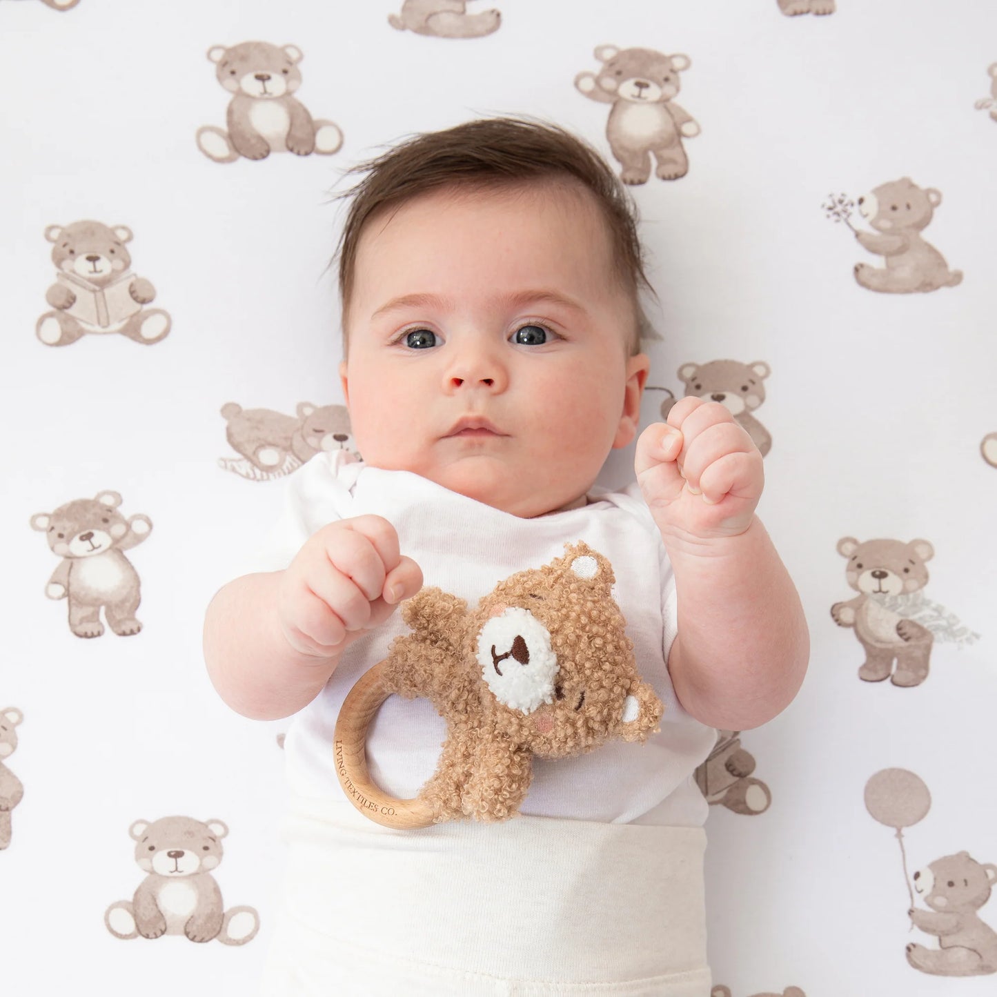 Teething Ring & Dummy Chain Gift Set- Cuddly Bear