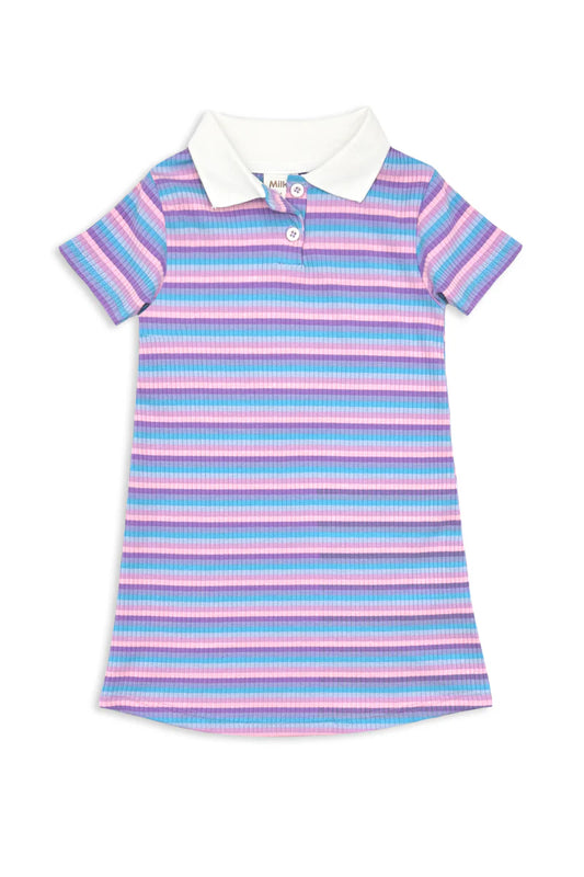 Lilac Stripe Rib Dress