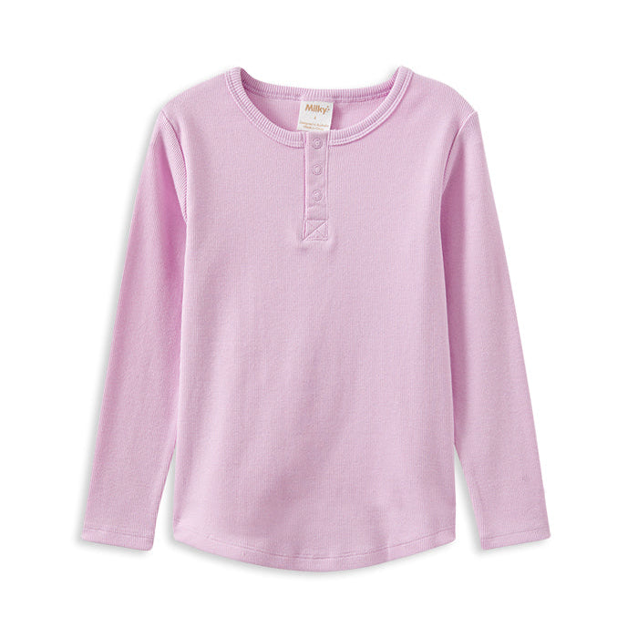 Blush Henley Long Sleeve Top