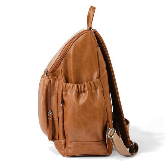 Signature Nappy Backpack - Tan Vegan Leather