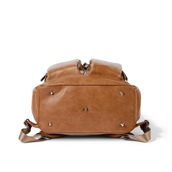 Signature Nappy Backpack - Tan Vegan Leather