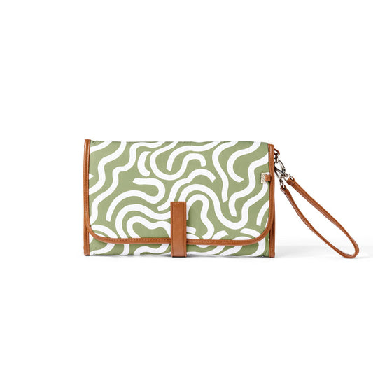 Change Mat Clutch - Green Squiggle