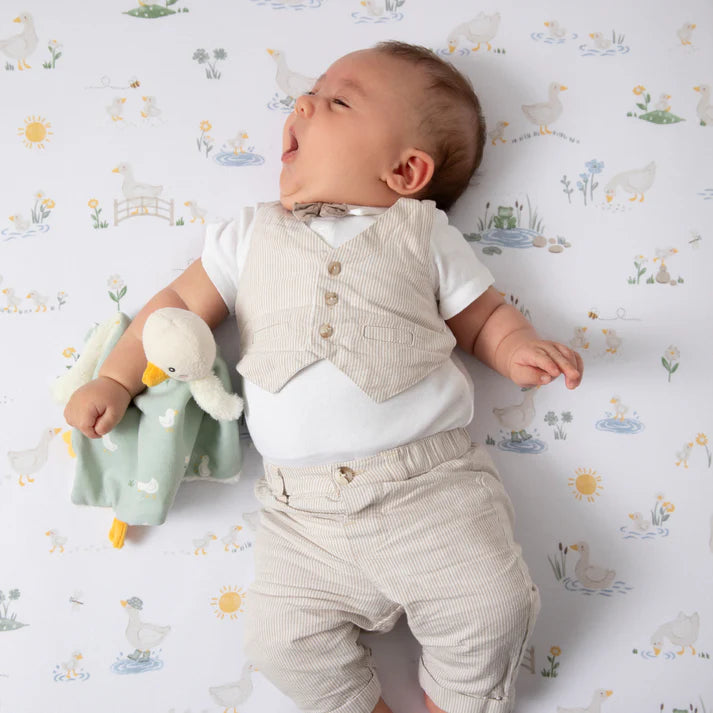 2 Pack Organic Jersey Bedside Sleeper Fitted Sheets- Goosey Goosey