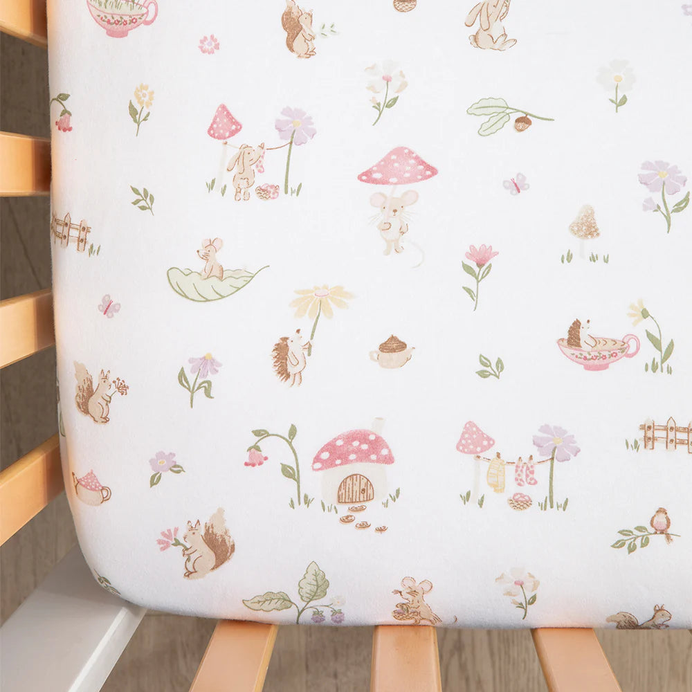2 Pack Organic Jersey Cot Fitted Sheets - Whimsical Wonderland