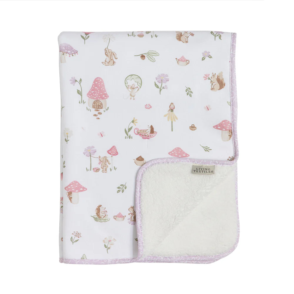 Organic Jersey Sherpa Blanket- Whimsical Wonderland