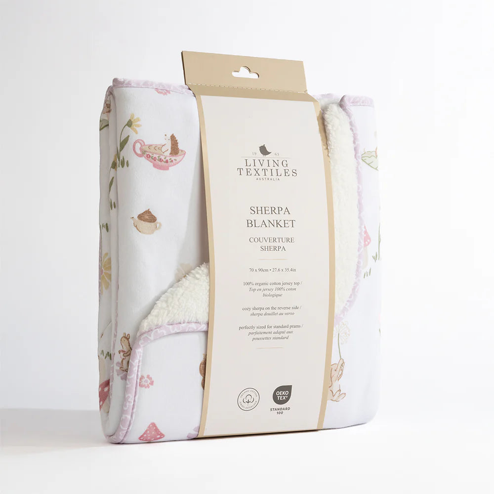 Organic Jersey Sherpa Blanket- Whimsical Wonderland
