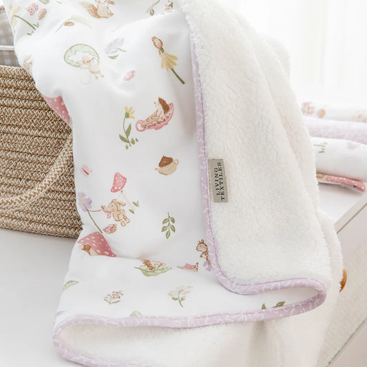 Organic Jersey Sherpa Blanket- Whimsical Wonderland