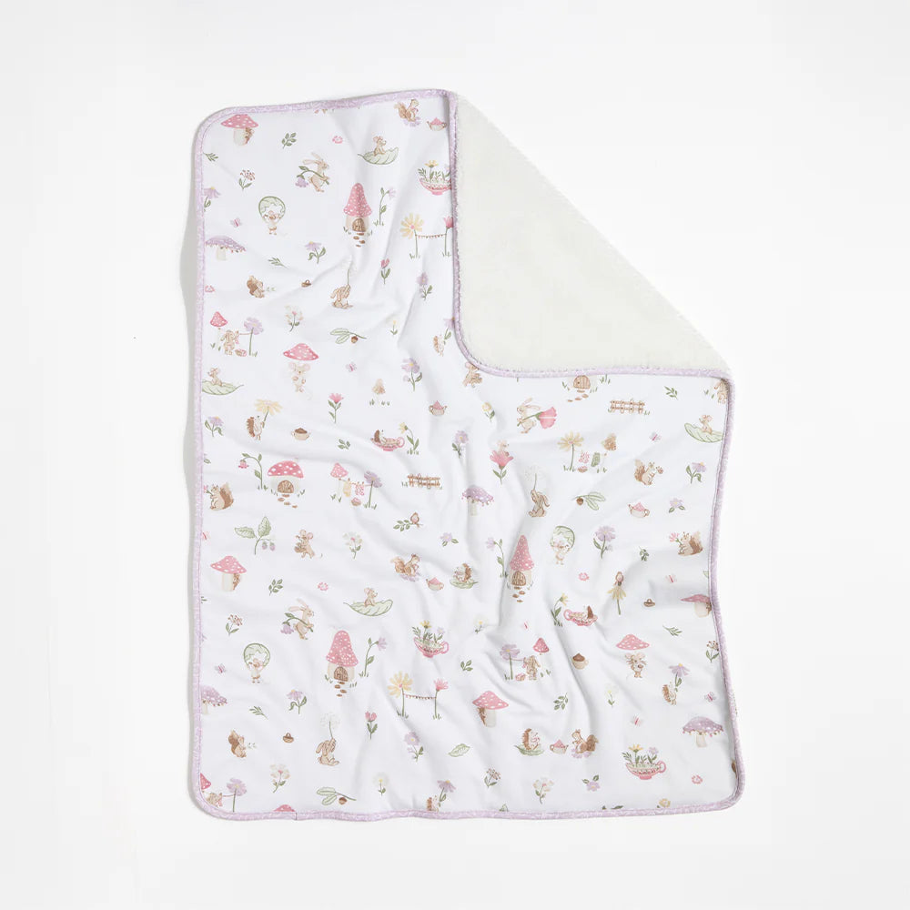 Organic Jersey Sherpa Blanket- Whimsical Wonderland