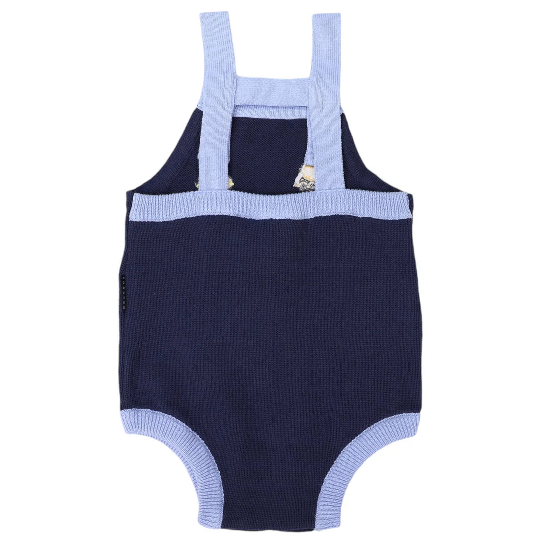 Trucks and Diggers Embroidered Knit Sunsuit Navy