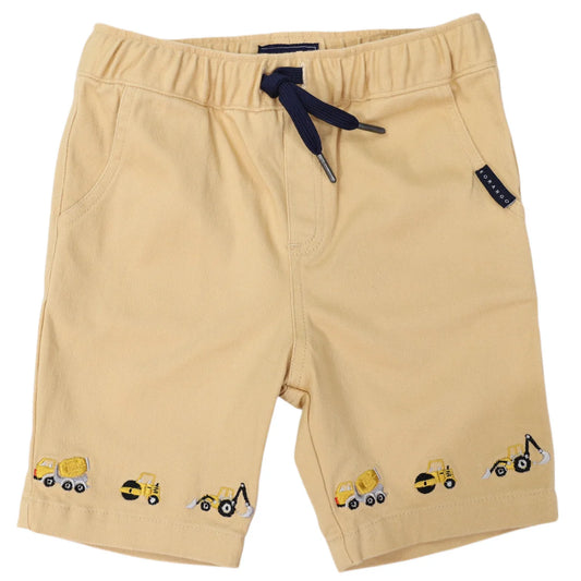 Trucks and Diggers Embroidered Twill Short Sand