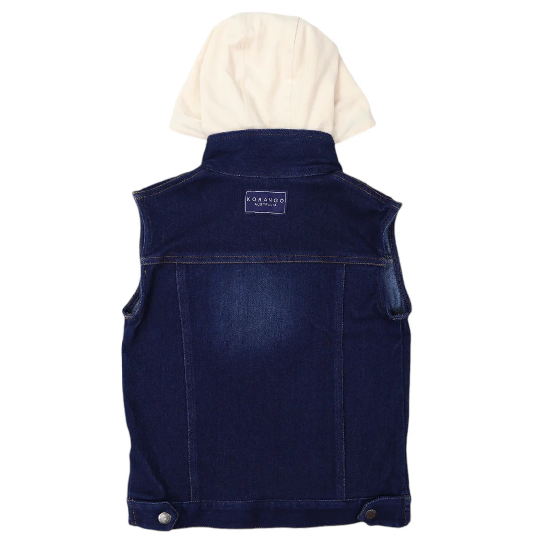 Denim Vest with Hood Dark Wash