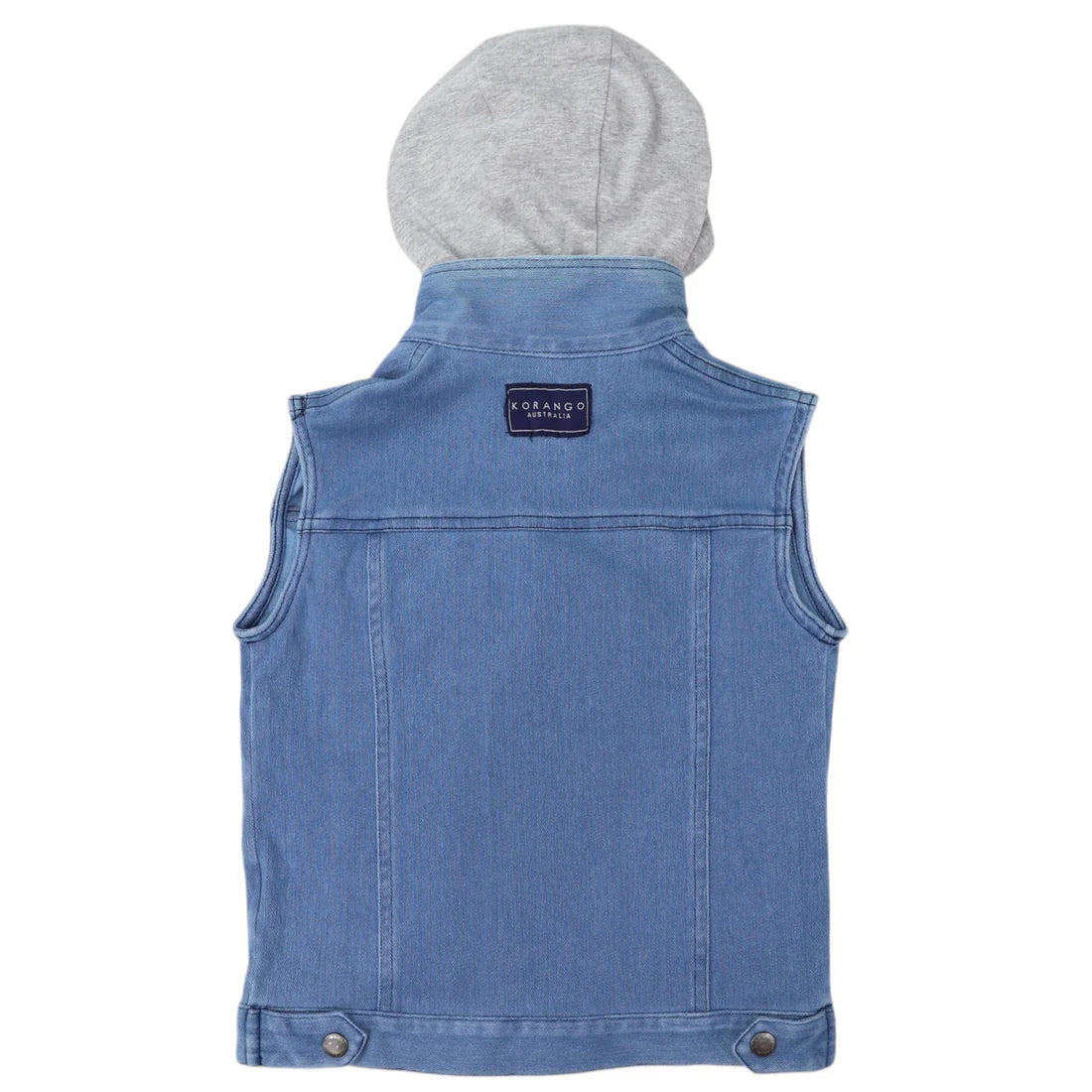 Denim Vest with Hood Light Wash