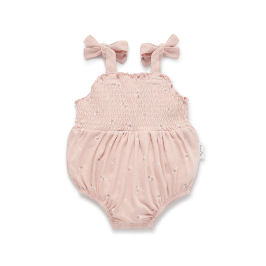 Petal Pointelle Tie Romper