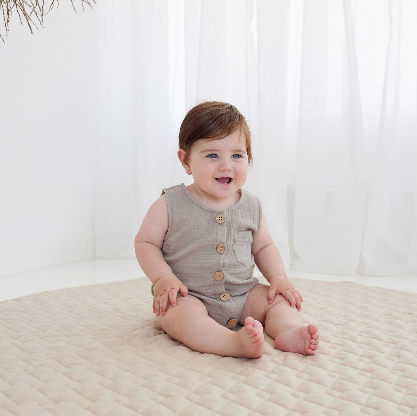 Sand Muslin Bubble Romper