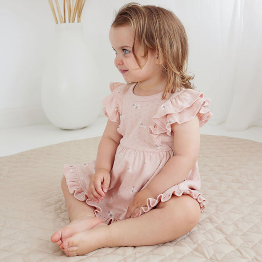 Petal Pointelle Ruffle Dress