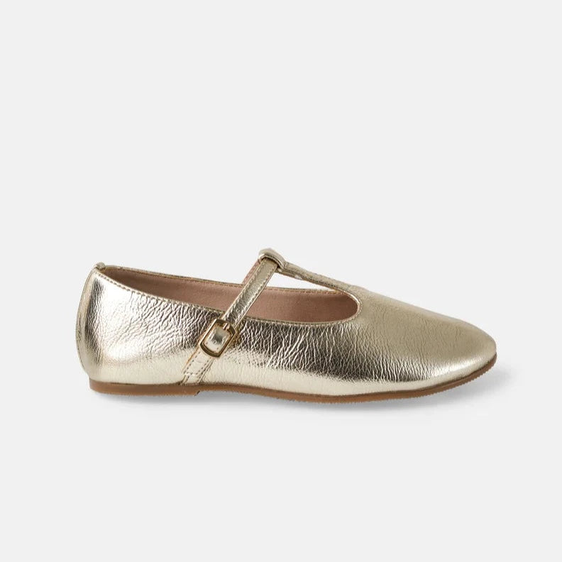 Audrey Mary Jane Shoes- Gold