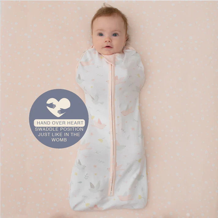 Smart Sleep Zip Up Swaddle 0.2tog 0-3Mths- Ava Birds